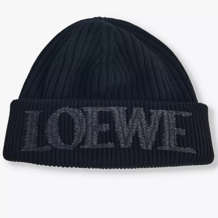 Selfridges UK: Loewe Brand-embroidery Ribbed Wool Beanie