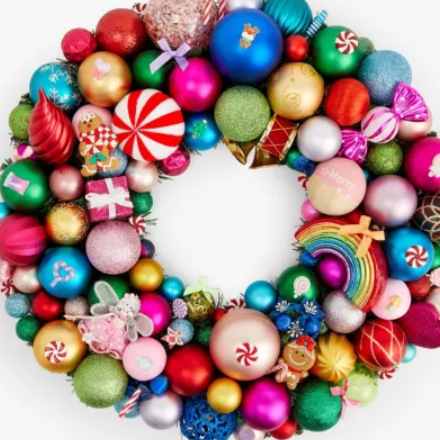 Selfridges UK: Selfridges Edit Young At Heart Bauble Upcycled Christmas Wreath 60cm