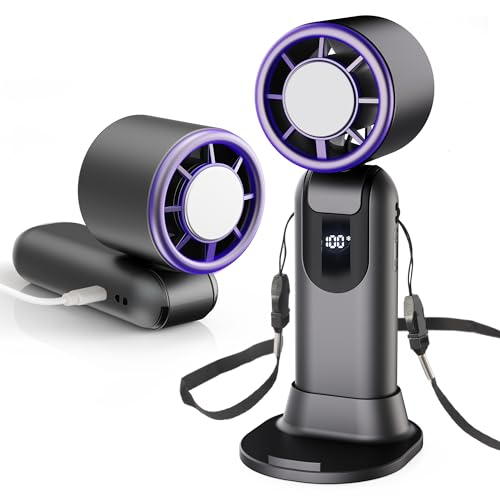 Amazon US: Portable Handheld Turbo Fan, 3-in-1 Foldable Cooling Fan - Black