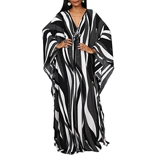 Amazon US: Bsubseach Women Ethnic Print Kaftan Beach Dress Plus Size Swimsuit Cover Up