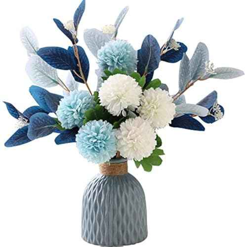 Amazon US: Artificial Flowers with Vase Faux Hydrangea Flower