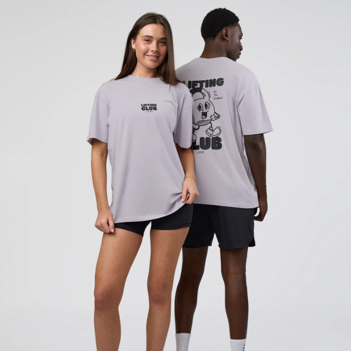LSKD ANZ: Kettle B FLXCotton Oversized Tee - Galactic Lilac-Black