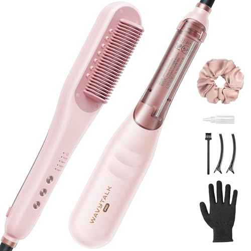 Amazon US: Wavytalk Pro Steam Hair Straightener Brush, Steamline Pro 3 in 1 Straightening Brush