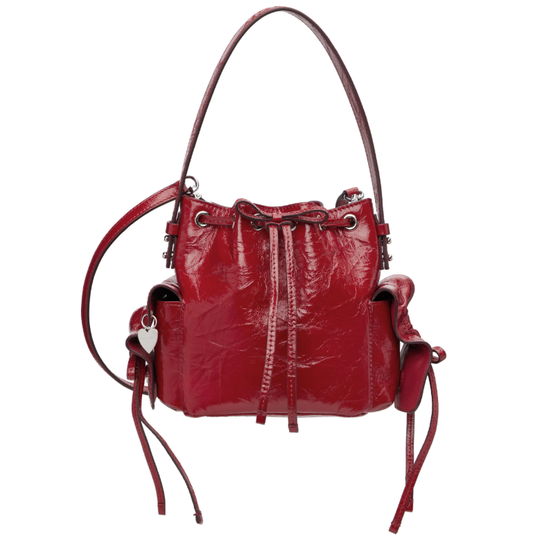 SSENSE: Acne Studios Red Multipocket Mini Bucket Bag