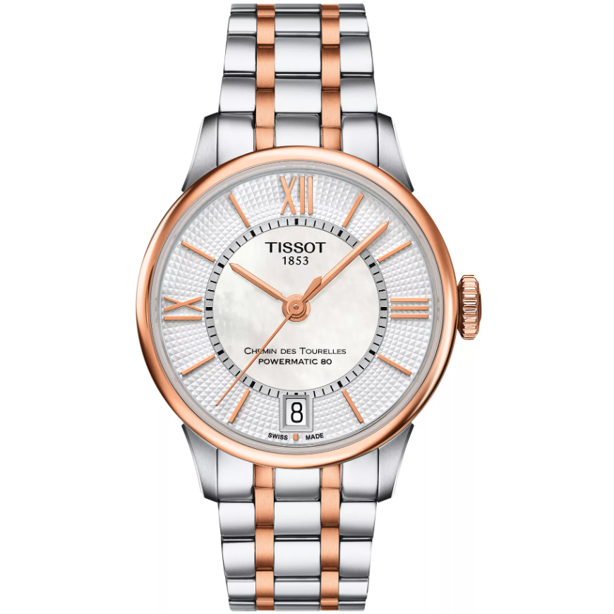 Macy's: Tissot Women's Swiss Automatic Chemin Des Tourelles Powermatic 80 Two-Tone Stainless Steel Bracelet Watch 32mm