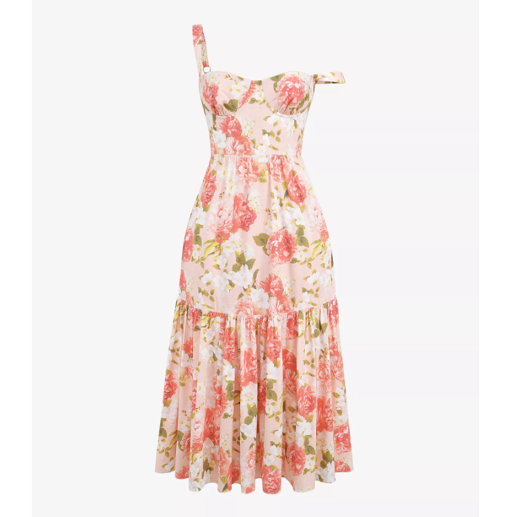 Selfridges: HOUSE OF CB Elia floral-print stretch-cotton midi dress