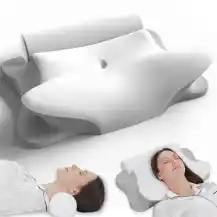 Amazon UK: RUMMY 2-in-1 Memory Foam Cervical Pillow & Round Bolster Roll, Ergonomic Neck & Lumbar Support, Orthopedic for Neck Pain, with Removable Washable Cover