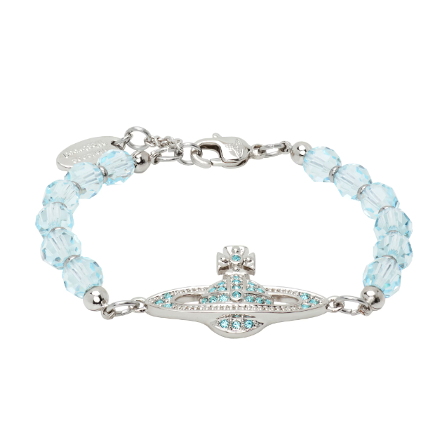 SSENSE: Vivienne Westwood Messaline Bracelet Blue