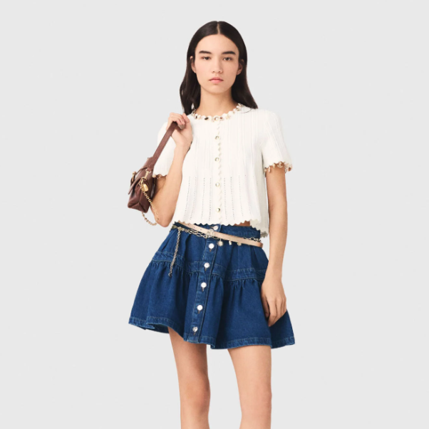 Maje US: Gold Jewellery Cardigan