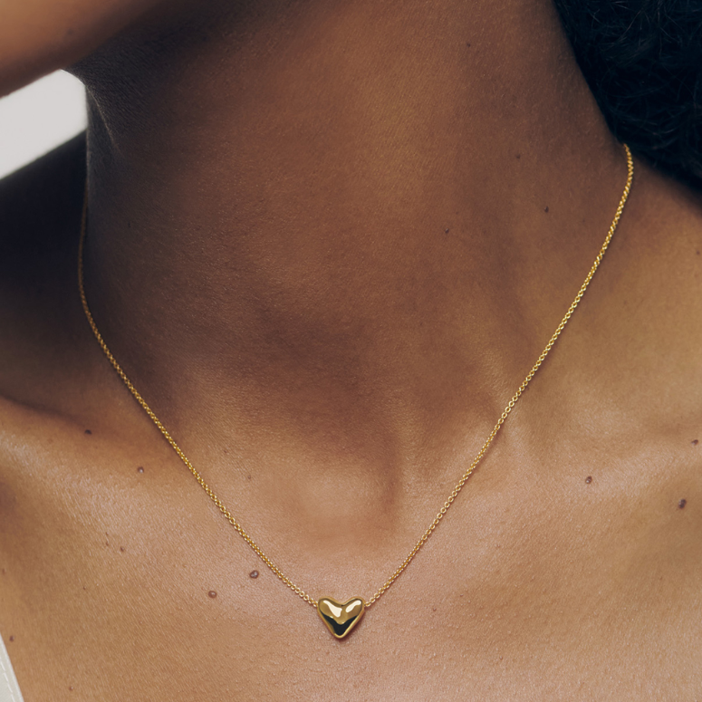 Monica Vinader US: 18k Gold Vermeil Heart Chain Necklace
