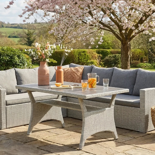 Mint Outdoor: Stockholm 6 Seater Grey Rattan Garden Corner Dining Set