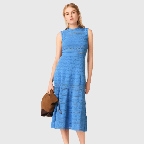 Maje US: Pointelle knit Maxi Dress