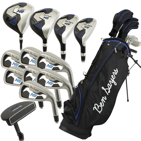 Affordable Golf: Ben Sayers M8 13-Piece Stand Bag Package Set - Black/Blue - Steel