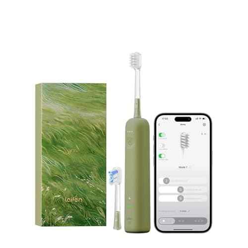 Laifen-US-AMZ: Wave Special Electric Toothbrush, New 2025 Version Oscillation & Vibration Sonic Electric Toothbrush for Adults (Meadow Green)