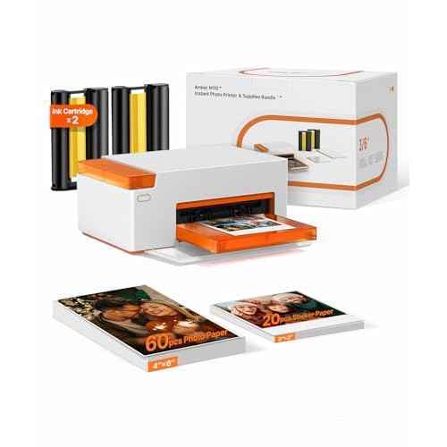 Liene - US: Amber M110 Bluetooth Photo Printer 80 Sheets, Portable Photo Printer for iPhone