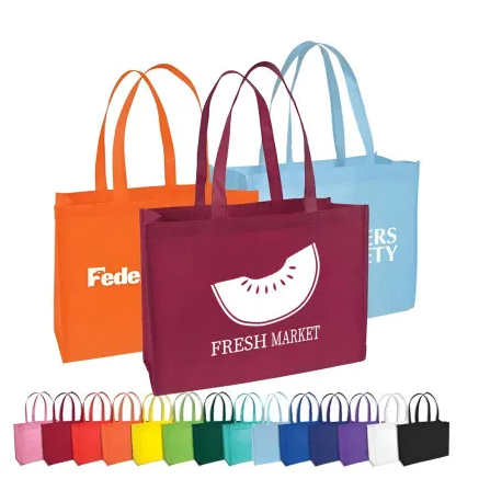 4AllPromos: Imprinted Eco-Friendly Non-Woven Shopping Tote Bag - Medium Size