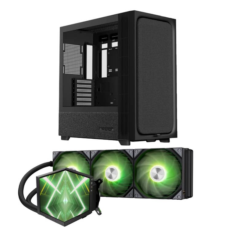 Overclockers UK: TRYX FLOVA F50 Midtower Case - Black + TRYX STAGE 360 ARGB Black All In One CPU Cooler