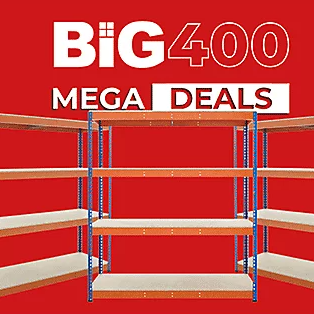 BiGDUG: BiG400 Mega Deal, 3x Bay Shelving Kit, 4 Shelves