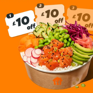 Just Eat – Find your flavour:  £10 OFF on Your First Three Orders