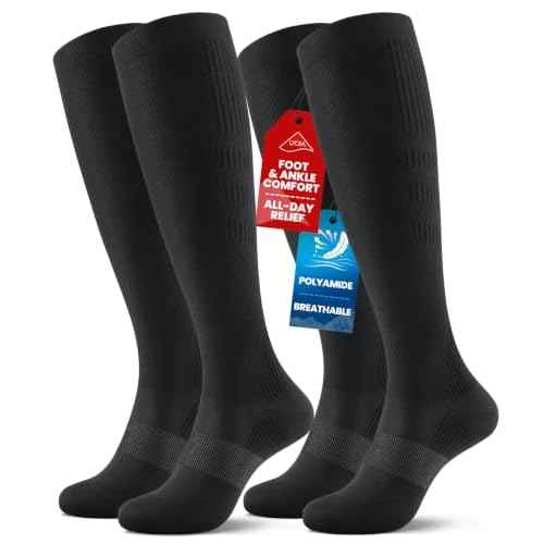 PULIOU Comfortable Compression Socks for Women Men for Circulation,2 Pairs