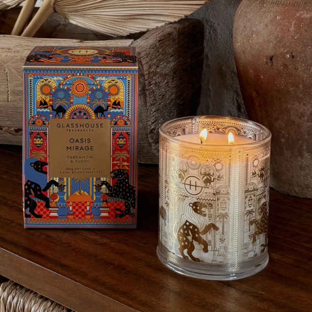 Glasshouse Fragrances US: Oasis Mirage Cardamom & Suede