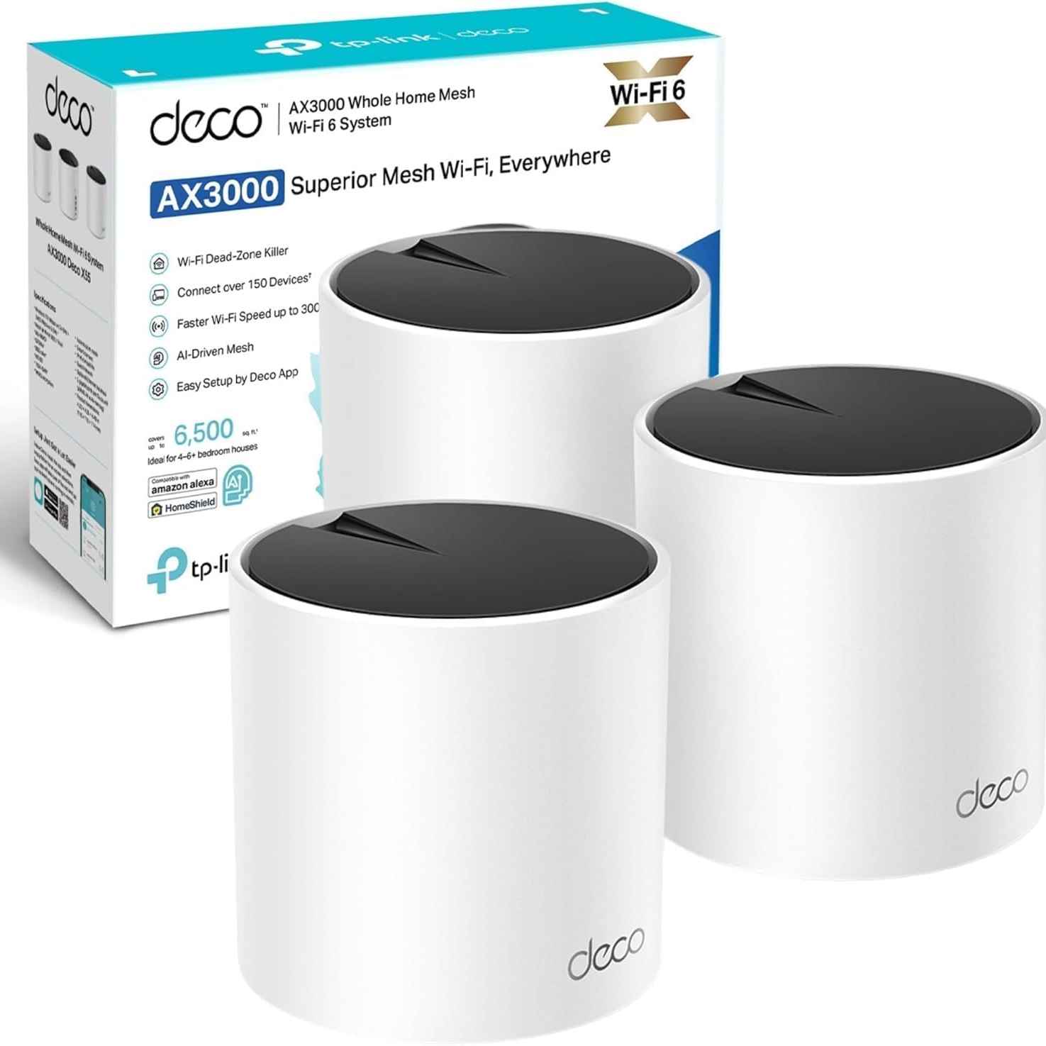 Amazon UK: TP-Link Deco X55(3-pack) AX3000 Whole Home Mesh WiFi 6 System, WiFi Router